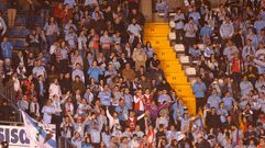 Aficionados celestes, en el �ltimo derbi disputado en Riazor.
