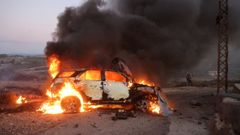 Coche en llamas, en una imagen de archivo.