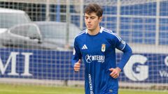 Nacho Estrada, en un partido con el Vetusta