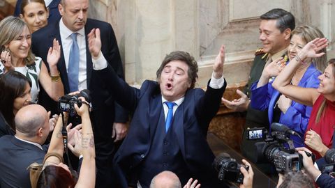 El presidente argentino, Javier Milei, el pasado marzo en una sesi�n del Congreso Nacional.