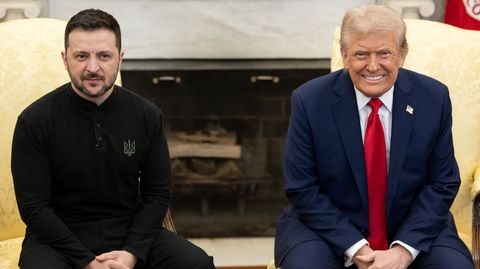 Los presidentes ucraniano y estadounidenses, en su encuentro de finales de marzo en la Casa Blanca