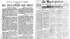 Ediciones de La Voz del 17 y 18 de abril de 1912.