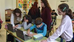 Uno de los talleres del proyecto �Te lo cuentan las matem�ticas�, en el CEIP A Xunqueira 2 de Pontevedra