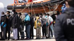 Desembarco de migrantes en Pozzallo (Sicilia) el pasado 1 de abril