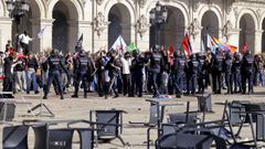 Disturbios de esta semana en la plaza de Mar�a Pita de A Coru�a.