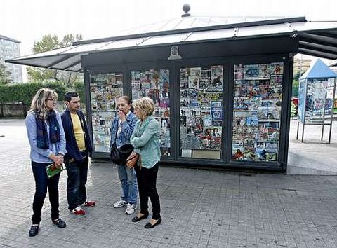 Concentraci�n de los trabajadores de Cogami el pasado viernes por el Ere de los quioscos. 
