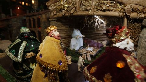 Detalle del bel�n artesanal de Valga