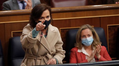 Carmen Calvo, en la sesi�n de control al Gobierno