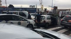 Coche interceptado en la plaza de Orense