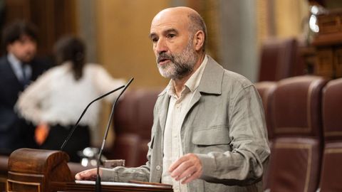 El diputado del BNG N�stor Rego durante una sesi�n en el Congreso a finales de mayo.
