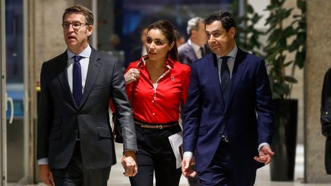 Alberto N��ez Feijoo acompa�a a Juanma Moreno, candidato del PP a presidir la Junta de Andaluc�a
