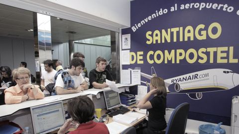 Mostrador de Ryanair en Lavacolla