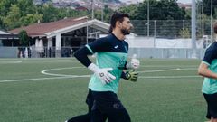 Álvaro Ratón, en su primera sesión en las filas del Ourense CF