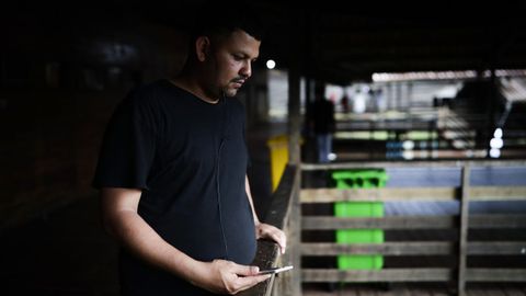  Yorgenis Jos� Hern�ndez Galea, un migrante venezolano de 30 a�os,  en el albergue temporal paname�o de Los Planes.