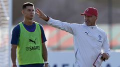 Cristiano Ronaldo y Roberto Mart�nez, seleccionador de Portugal.