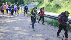 Alumnos del colegio de Ba�o peregrinan con Voz Natura desde Casaldeirigo hasta San Miguel