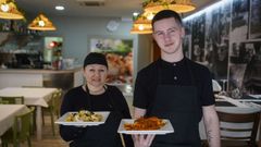 Luz Osorio y su hijo, Jose Pina, propietarios del nuevo restaurante de Ourense, 4 Fog�ns
