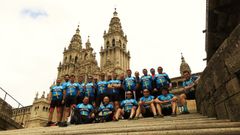 El personal de Integra Energ�a a su llegada a Santiago de Compostela