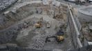 Imagen de los trabajos de excavación para levantar el primer edificio del Novo Chuac, la torre polivalente