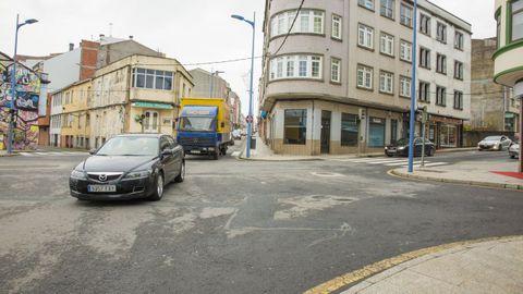 Vista de un tramo de la rúa Vázquez de Parga