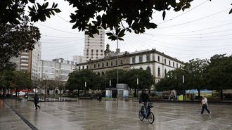 Vista de la plaza de Pontevedra, en la tarde de este viernes 