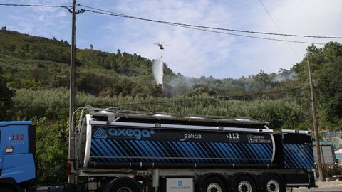 Incendios forestales al inicio de la semana.Tareas de extinci�n cerca de la localidad de Untes