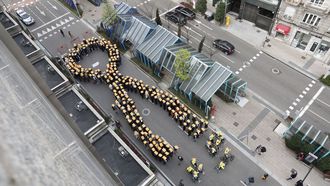 Imagen de archivo del lazo humano formado por la asociaci&oacute;n Asanog en el 2025. 