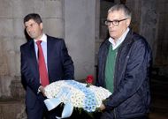 O profesor Ant�n Meil�n -� dereita- abr�u onte co preg�n as festas e feiras mindonienses. 