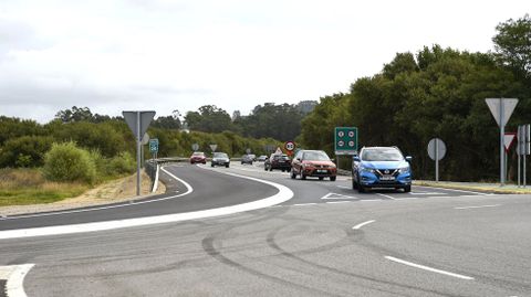 Enlace de la VG-4.1 con la carretera PO-308 en A Lanzada, en Sanxenxo