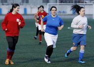 Las futbolistas del Monte Forte entrenaron esta semana con vistas al partido ante el Bueu.