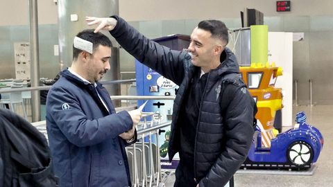 Iago Aspas, antes de un desplazamiento anterior del Celta.