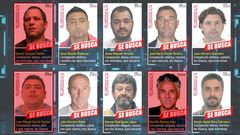 En rojo, los tres gallegos que figuran entre los diez ms buscados por la Polica