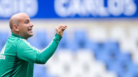 Rozada Real Oviedo Carlos Tartiere.Javi Rozada, durante un entrenamiento en el Carlos Tartiere