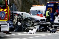 El coche en el que viajaba la mujer de C�ceres que falleci� en febrero, qued� destrozado.