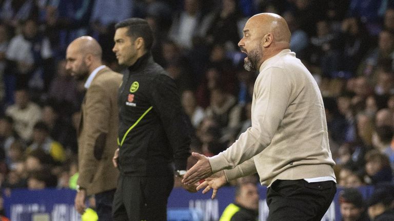 Manolo González y Claudio Giráldez, en el Espanyol-Celta de la pasada campaña.