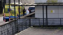 Acceso al hospital Montecelo, en Pontevedra
