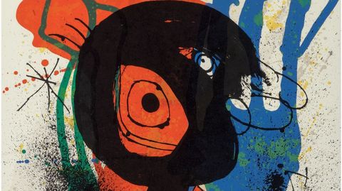 Detalle de �Mir�. Sobreteixims� (1973), una litograf�a sobre papel