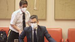 El ministro de la Presidencia, Relaciones con las Cortes y Memoria Democr�tica, F�lix Bola�os, en la Comisi�n Constitucional en el Congreso de los Diputados