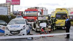 El acusado y la v�ctima viajaban en el Seat Ibiza del centro de la imagen.