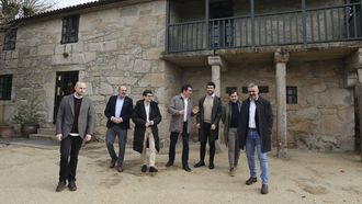 Participantes en la presentaci�n de la etapa, en Padr�n