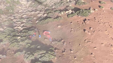 Zona de accidente, donde se rescat� a los parapentistas en parada cardiorrespiratoria