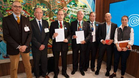 Responsables de la entidad SFP con Julio Simarro, consejero delegado de Congalsa, en una imagen tomada en el 2018