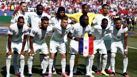 Once de la selecci�n francesa ante Marruecos.