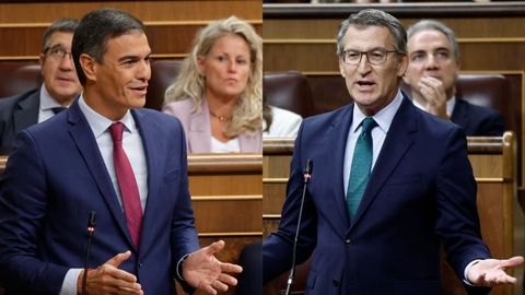 Pedro Snchez y Alberto Nez Feijoo, en el Congreso