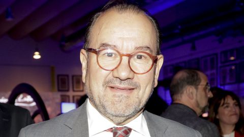 Antonio López, rector de la Universidade de Santiago, en el cóctel