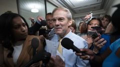Jim Jordan, el viernes, poco antes de ser elegido presidente de la C�mara Baja.