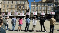 Imagen de archivo de una protesta de los trabajadores del Concello de Ourense pidiendo respeto al alcalde.