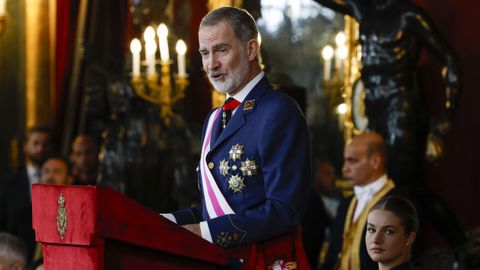 El rey Felipe VI, durante su discurso 