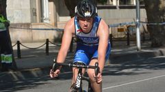 Javi Veiga, durante el Campeonato de Espa�a j�nior de triatl�n esprint en Pontevedra