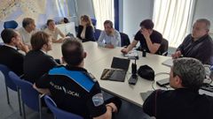 Reunión del Centro de Coordinación Municipal de Ferrol en el cuartel de la Policía Local